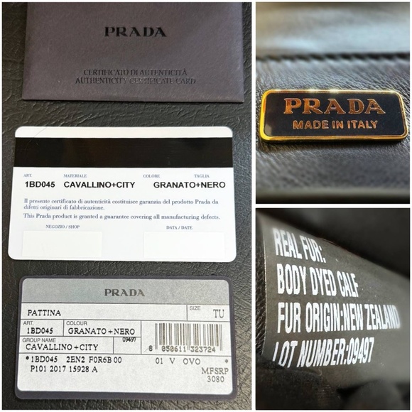 PRADA Cahier hair city pony-style calfskin faux fur crossbody bag granato black - Picture 12 of 12